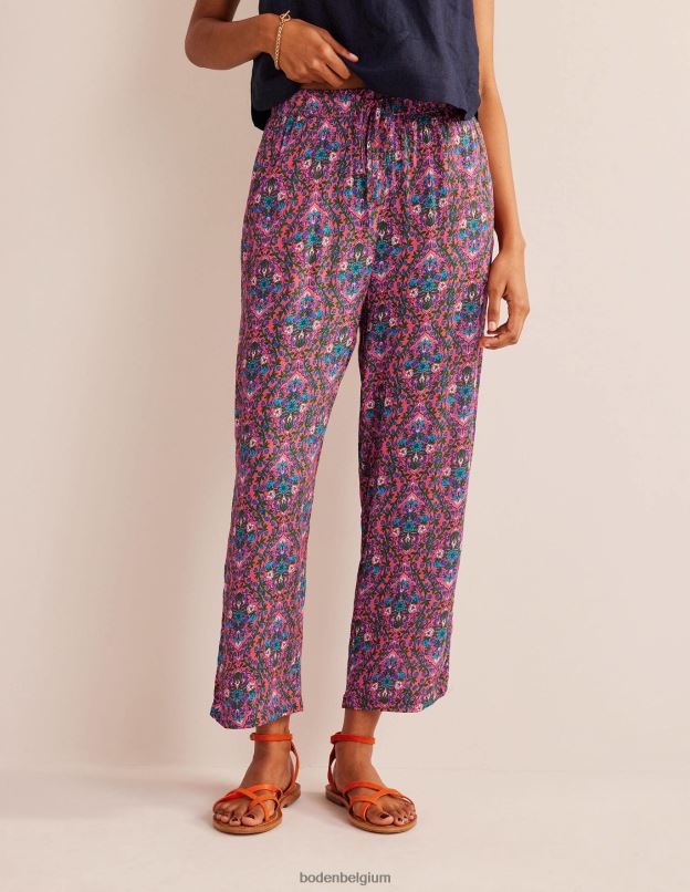 femmes Boden terrasse multi & vigne pantalon froissé à enfiler vêtements Z42D01460