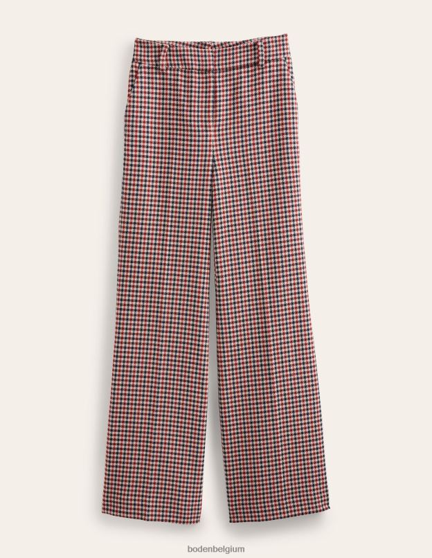 femmes Boden vérifier pantalon large évasé à carreaux vêtements Z42D01063