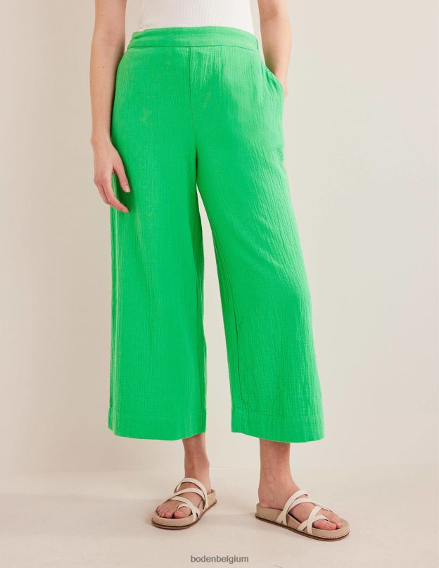femmes Boden vert clair pantalon en étamine à enfiler vêtements Z42D02499