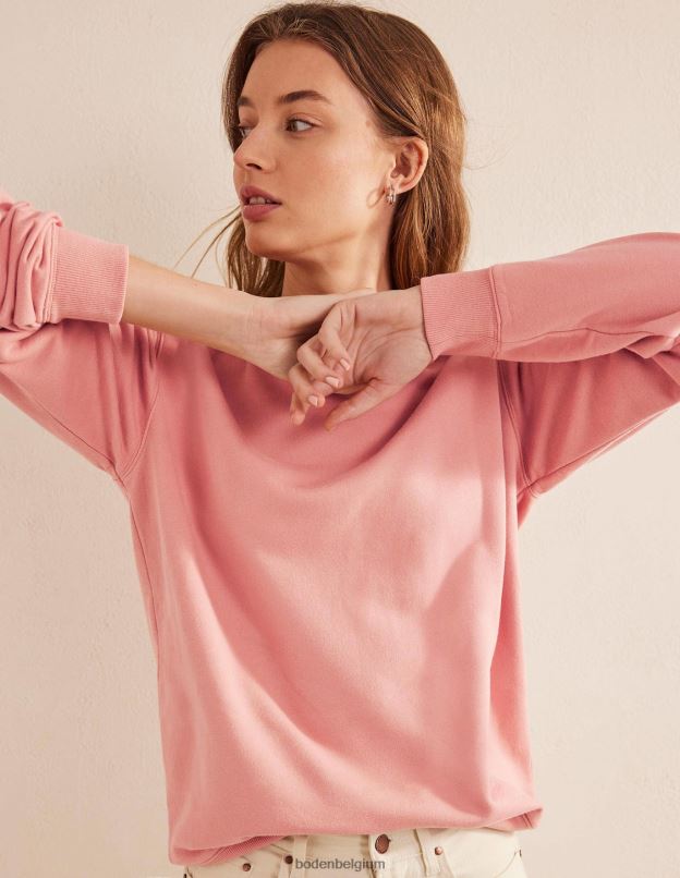 femmes Boden rose sweat-shirt surdimensionné vêtements Z42D01939
