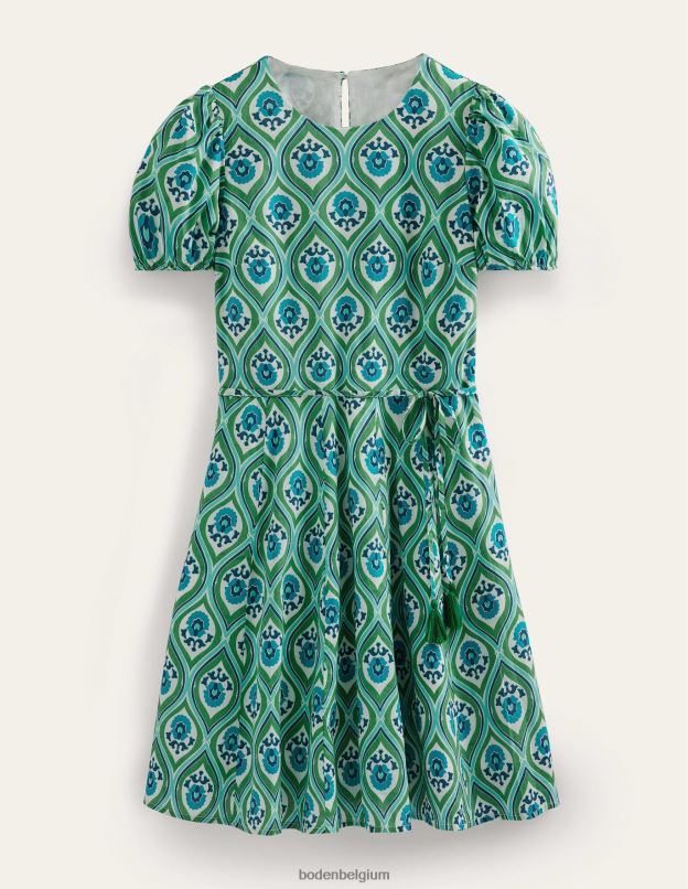 femmes Boden aigue-marine et géo cascade robe courte à jupe ample vêtements Z42D01100