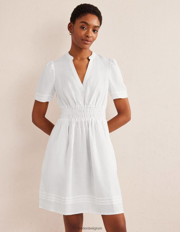 femmes Boden blanc robe courte à nervures vêtements Z42D086