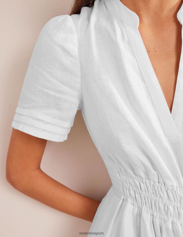 femmes Boden blanc robe mi-longue à nervures vêtements Z42D089