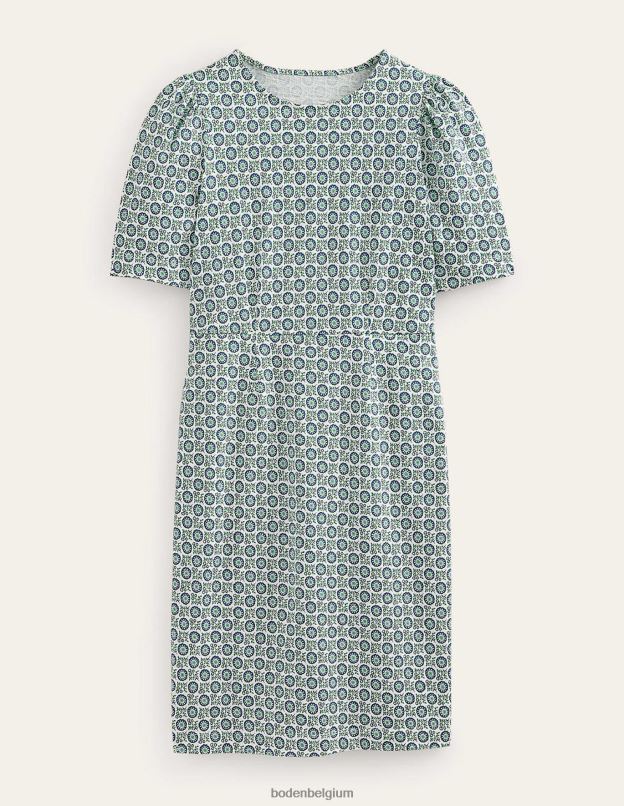 femmes Boden bleu égéen et brin de tournesol robe zoé en jersey vêtements Z42D023