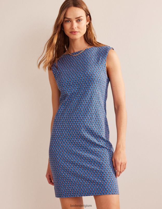femmes Boden blush bleu égéen et tulipe robe droite sans manches en jersey vêtements Z42D018