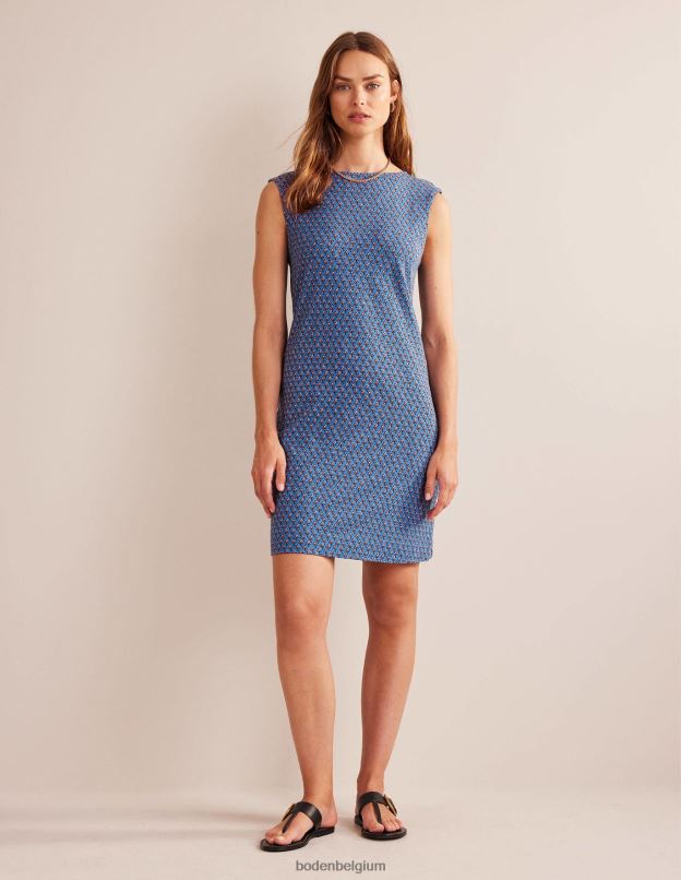 femmes Boden blush bleu égéen et tulipe robe droite sans manches en jersey vêtements Z42D018