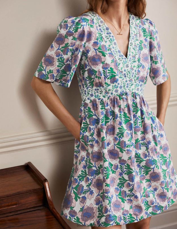 femmes Boden bourgeon multi & terrasse robe à détail contrastant vêtements Z42D02238