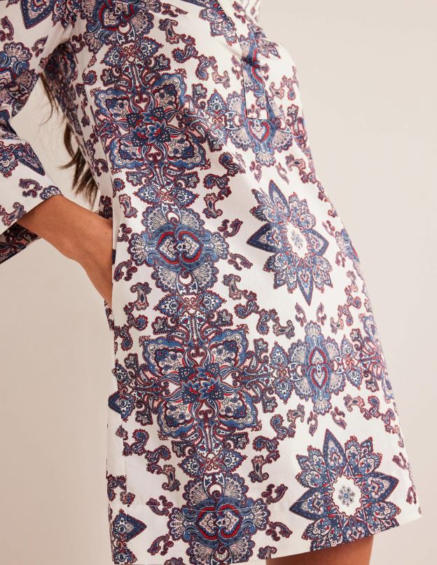 femmes Boden cachemire ivoire et paradis robe droite courte à col cranté vêtements Z42D02160