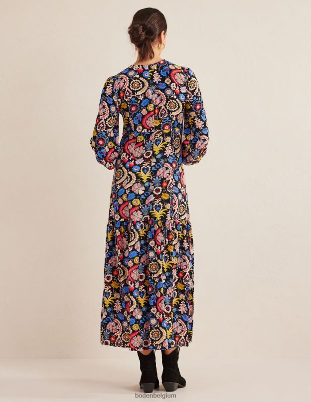 femmes Boden charme multi & tropique robe longue à volants et volants vêtements Z42D01312