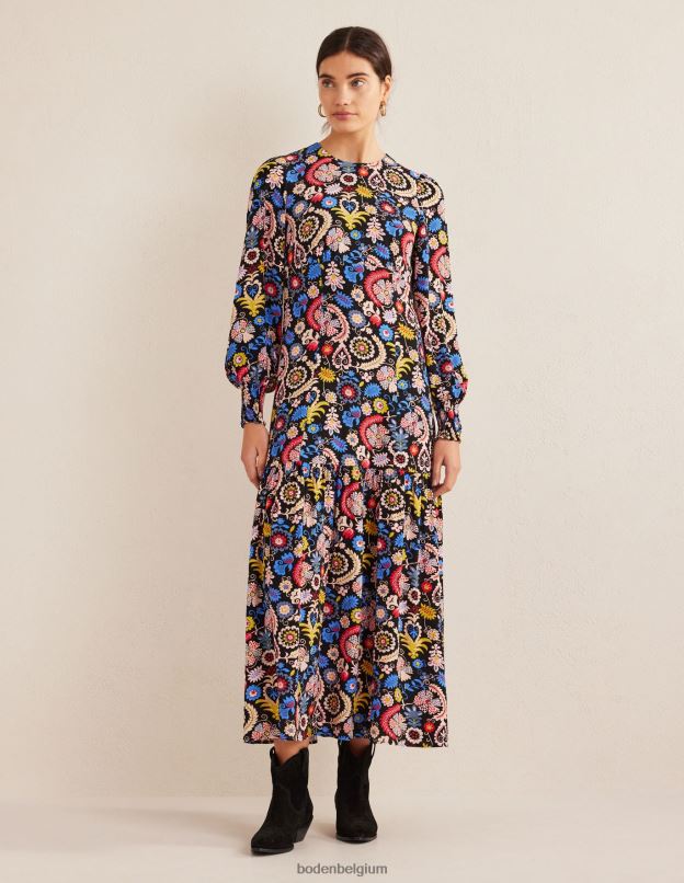 femmes Boden charme multi & tropique robe longue à volants et volants vêtements Z42D01312