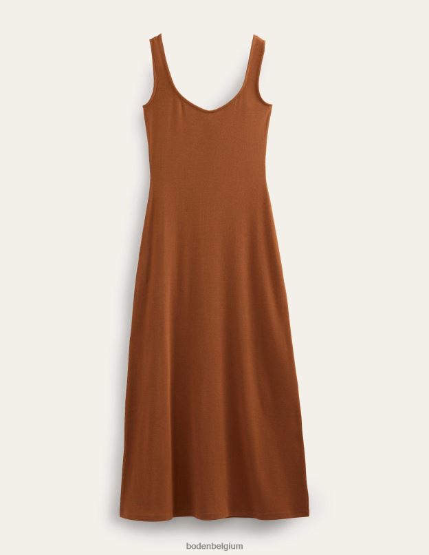 femmes Boden citrouille robe longue en jersey côtelé à bretelles vêtements Z42D01549