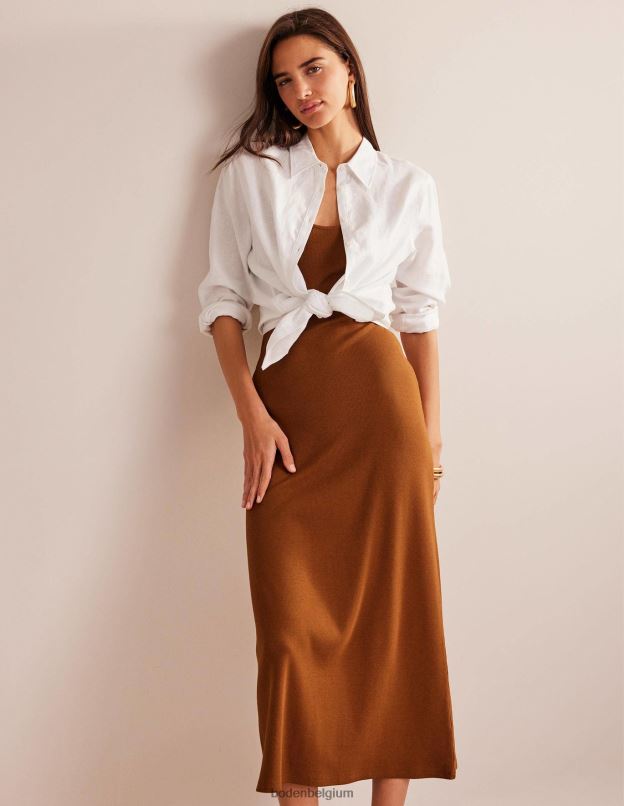 femmes Boden citrouille robe longue en jersey côtelé à bretelles vêtements Z42D01549