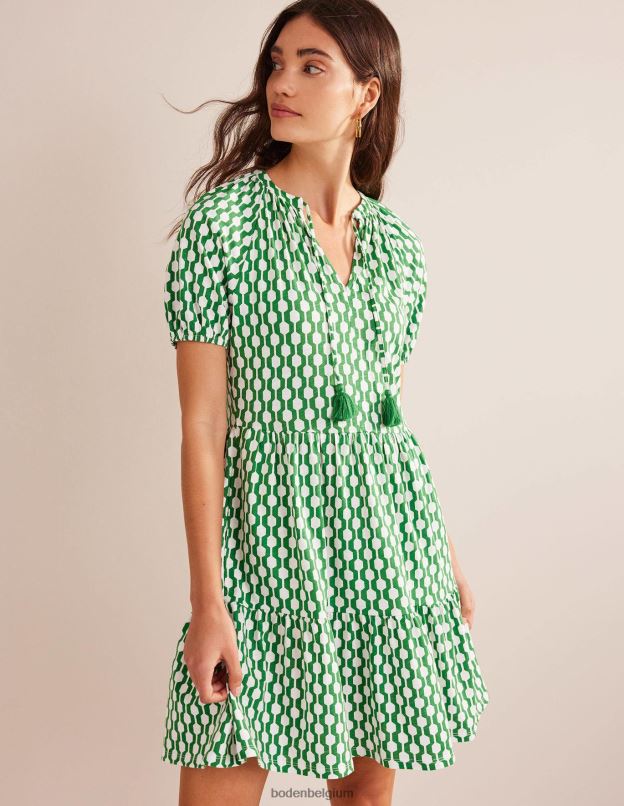 femmes Boden collines et géo-azur robe courte en jersey à manches courtes vêtements Z42D01181