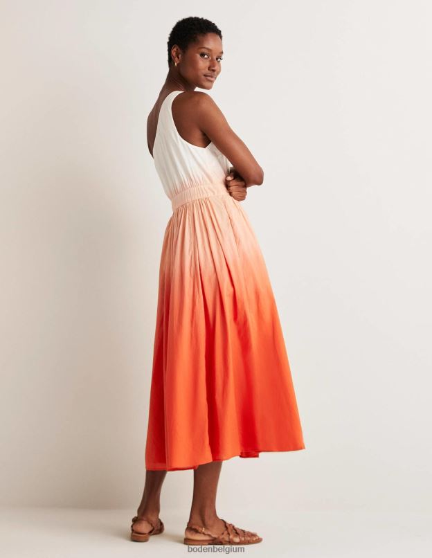 femmes Boden colorant de trempage de pétard robe midi asymétrique vêtements Z42D01947