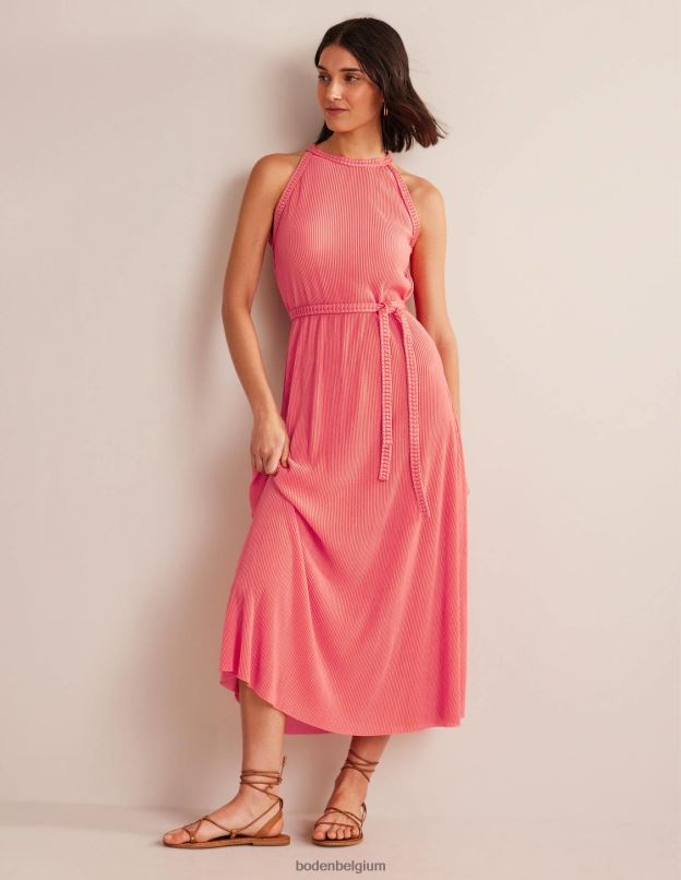 femmes Boden coucher de soleil sur les coraux robe longue en jersey plissé vêtements Z42D0960