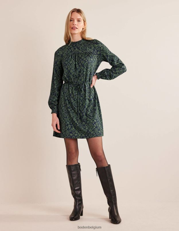 femmes Boden fèves et charme tropical robe courte en jersey à empiècement facile vêtements Z42D02118