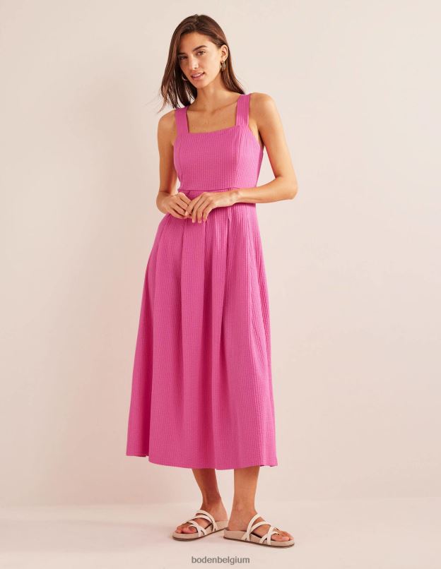 femmes Boden festival rose robe midi à bretelles en seersucker vêtements Z42D01121