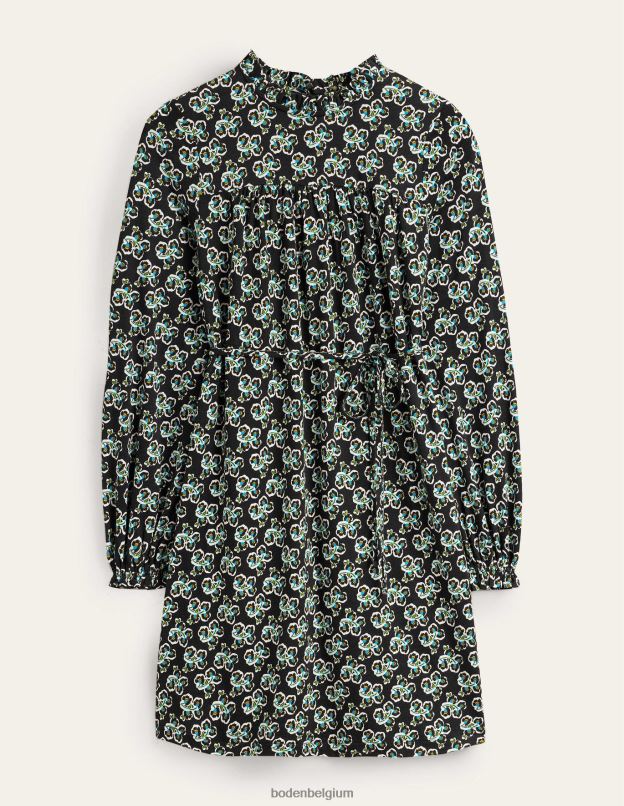 femmes Boden fleur noire et pétale robe courte en jersey à empiècement facile vêtements Z42D02124