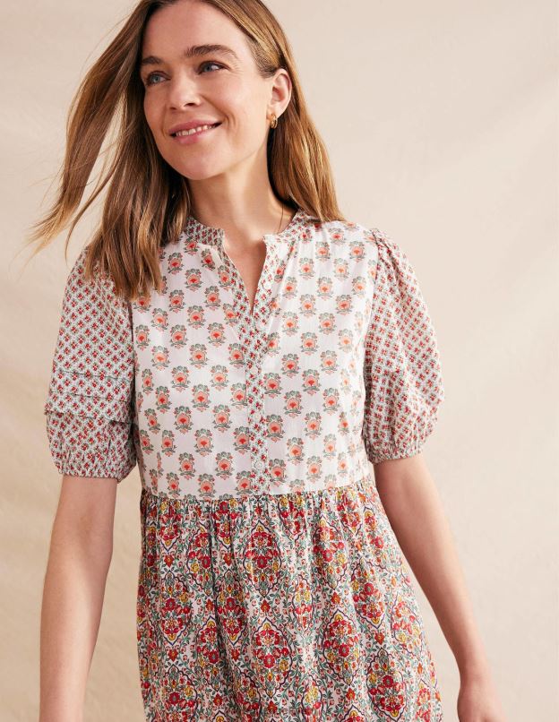 femmes Boden fleuron ivoire et délicat robe longue à nervures vêtements Z42D01350