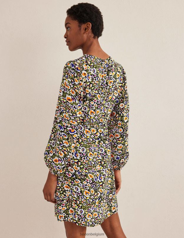 femmes Boden floraison multi et eden robe courte imprimée à col rond vêtements Z42D01643