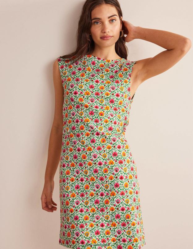 femmes Boden floraison verte et enchanteresse robe droite sans manches en jersey vêtements Z42D0935