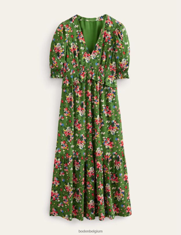 femmes Boden garde-parc et cluster sauvage robe mi-longue à volants vêtements Z42D01823