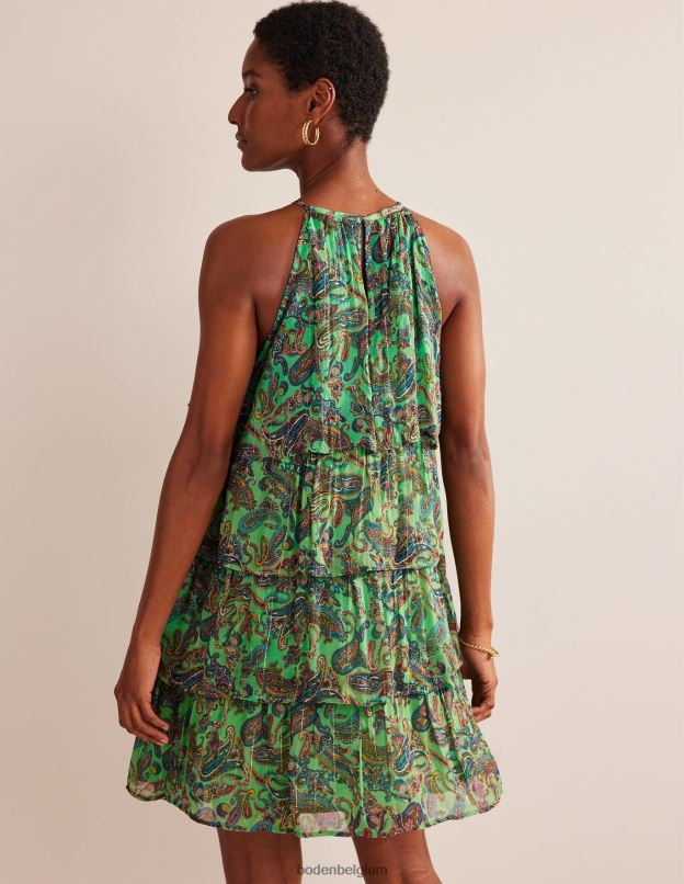 femmes Boden glace à la pistache et pop paradis robe dos nu à volants vêtements Z42D0572