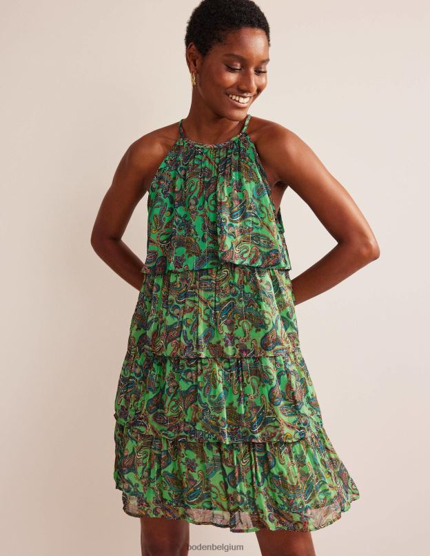 femmes Boden glace à la pistache et pop paradis robe dos nu à volants vêtements Z42D0572