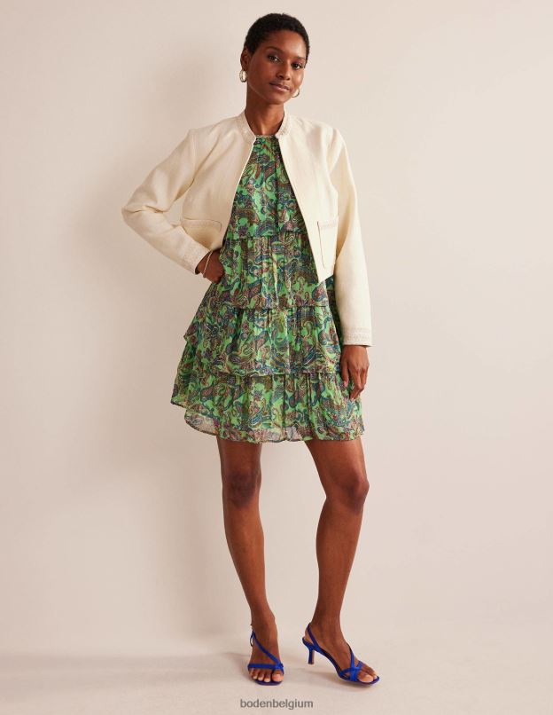 femmes Boden glace à la pistache et pop paradis robe dos nu à volants vêtements Z42D0572