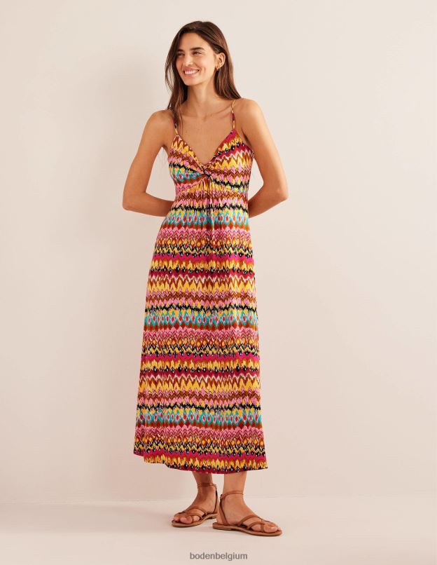 femmes Boden ikat multicolore et texturé robe longue en jersey à bretelles vêtements Z42D01270