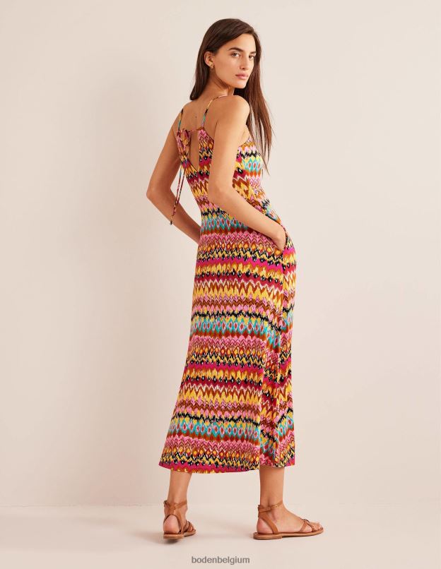 femmes Boden ikat multicolore et texturé robe longue en jersey à bretelles vêtements Z42D01270