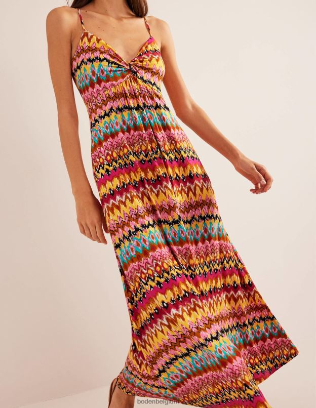 femmes Boden ikat multicolore et texturé robe longue en jersey à bretelles vêtements Z42D01270