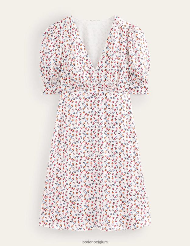 femmes Boden ivoire et marguerite douce robe de thé en satin vêtements Z42D01169