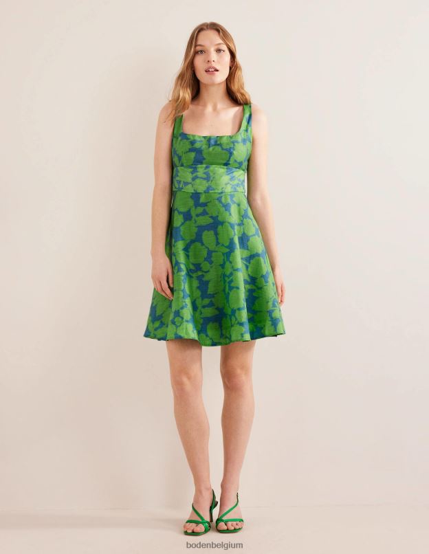 femmes Boden jasmin vert et fleur de Windsor robe courte en organza vêtements Z42D01431