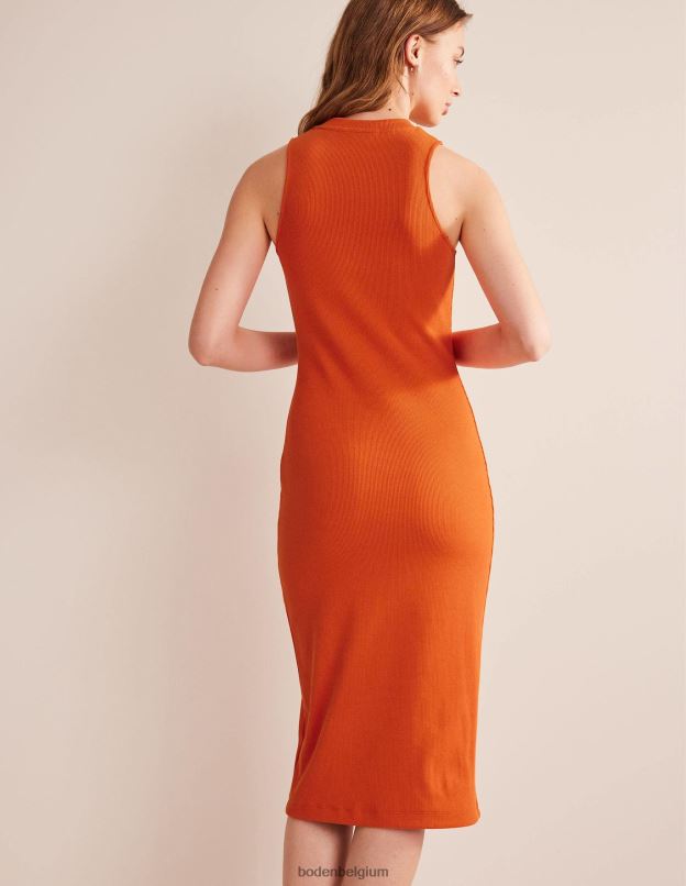 femmes Boden kumquat robe midi en jersey côtelé vêtements Z42D01296