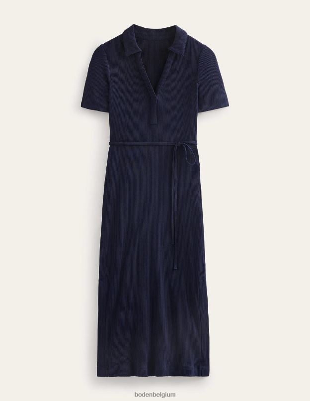 femmes Boden marine robe-chemise midi en jersey côtelé vêtements Z42D055