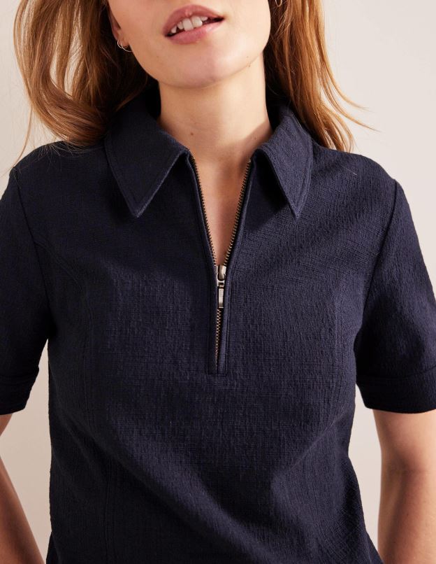 femmes Boden marine robe courte à détail zippé vêtements Z42D01147