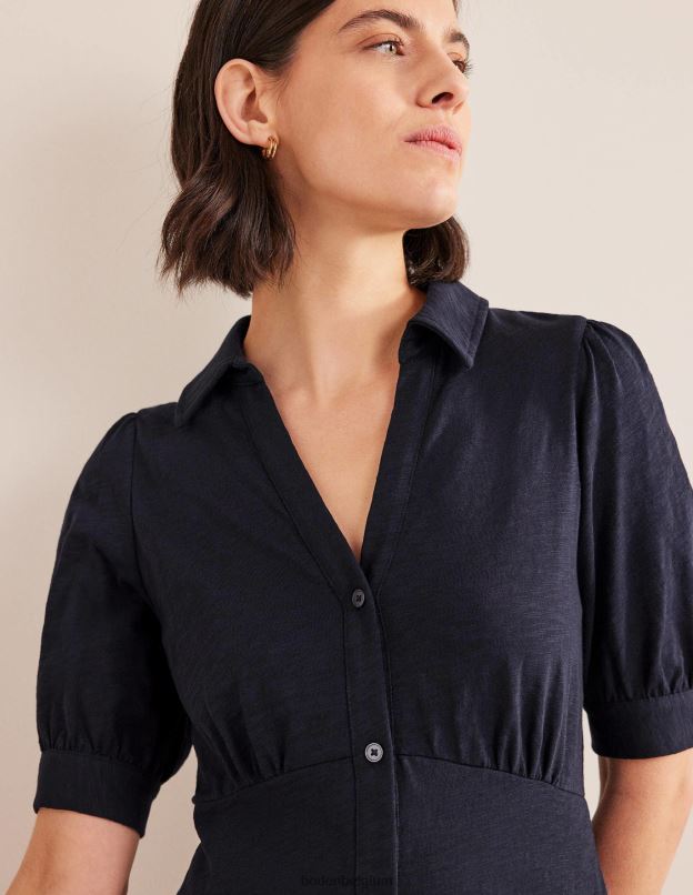 femmes Boden marine robe courte en jersey boutonnée vêtements Z42D02158