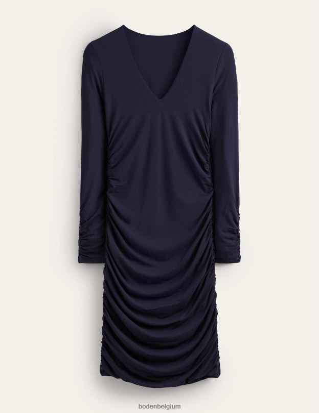 femmes Boden marine robe courte en jersey froncé vêtements Z42D01708