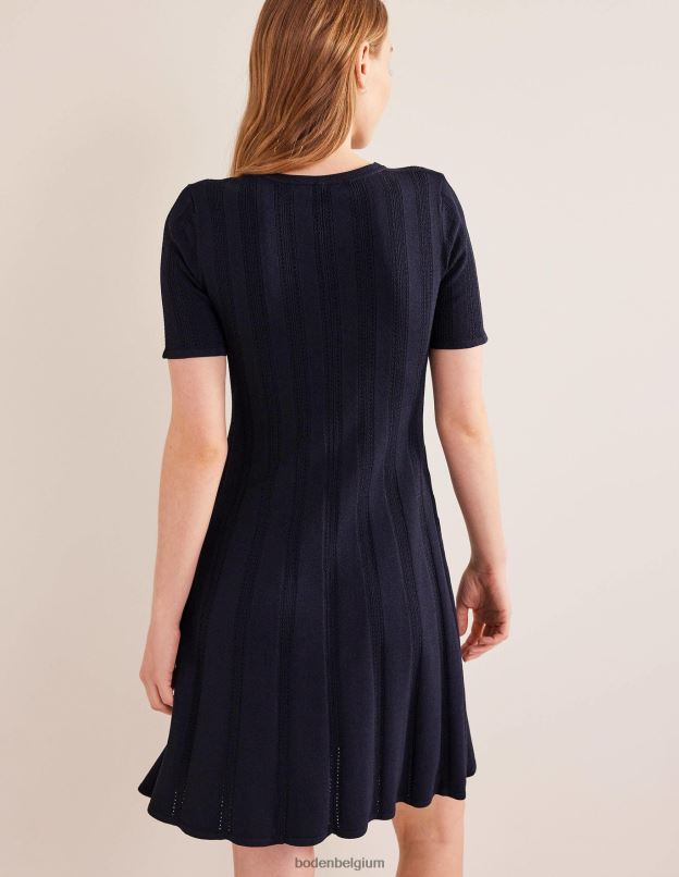 femmes Boden marine robe courte évasée en mailles vêtements Z42D0964