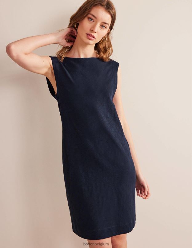 femmes Boden marine robe droite sans manches en jersey vêtements Z42D01170