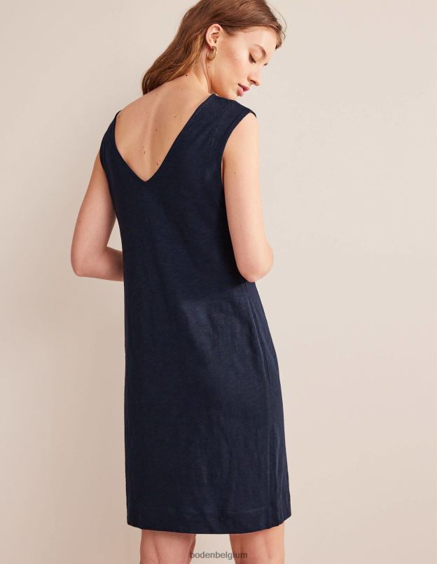 femmes Boden marine robe droite sans manches en jersey vêtements Z42D01170