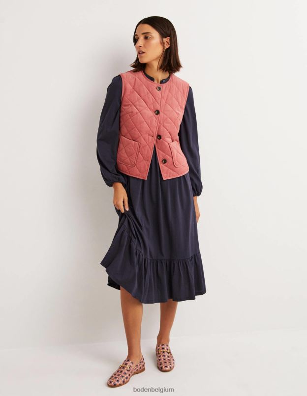 femmes Boden marine robe midi boutonnée en jersey vêtements Z42D01625