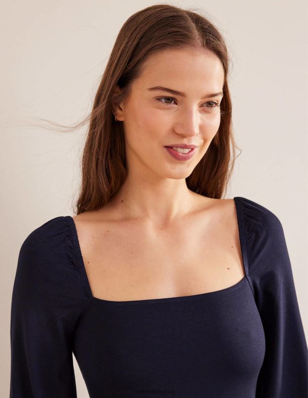 femmes Boden marine robe midi en jersey à encolure carrée vêtements Z42D01481