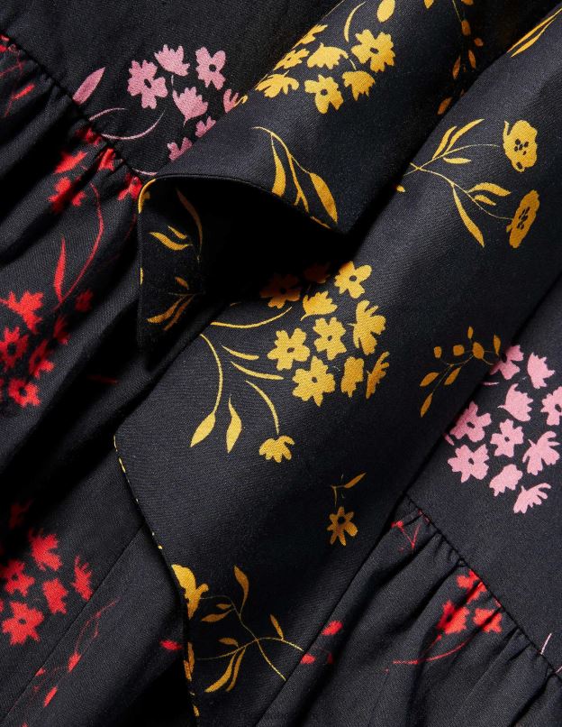 femmes Boden noir et rose et brin tombant robe lyla à volants vêtements Z42D02022