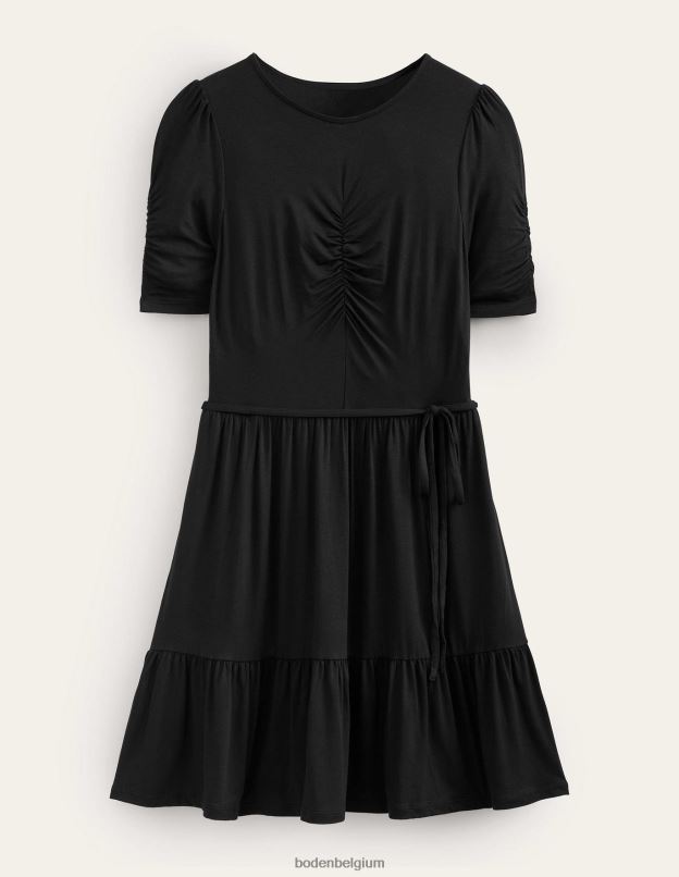 femmes Boden noir robe courte en jersey à buste froncé vêtements Z42D01829