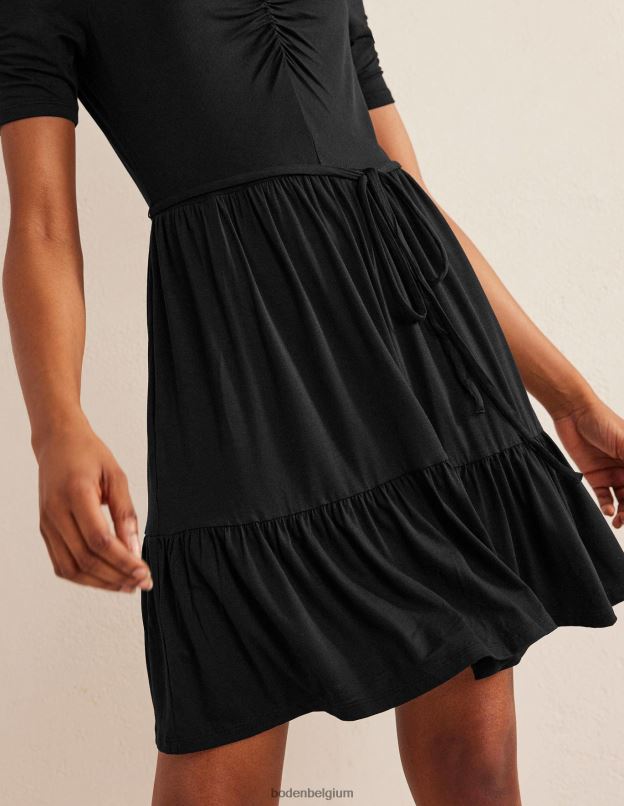 femmes Boden noir robe courte en jersey à buste froncé vêtements Z42D01829