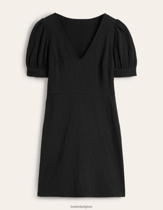 femmes Boden noir robe courte en jersey à col V vêtements Z42D01432