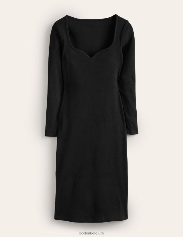 femmes Boden noir robe en jersey côtelé vêtements Z42D0924