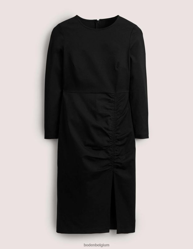 femmes Boden noir robe en jersey froncée sur le côté vêtements Z42D01462